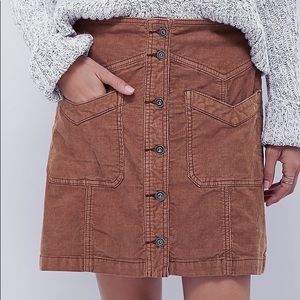 Free People Hold My Hand Cord Skirt